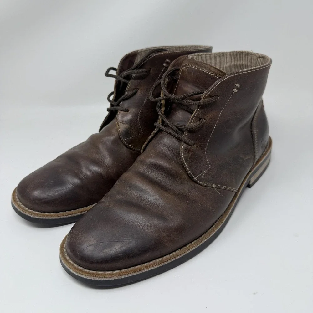 Original Penguin Chukka Boots Mens Size 11 Brown Leather Ankle Casual Lined
